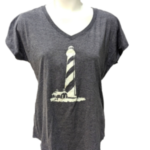 Anvil St. Augustine lighthouse on grey tee, sz large